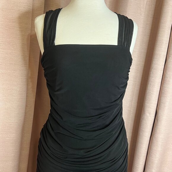 NWT Elegant SheinSxy L Black Ruched Maxi Dress Night Out Party Feminine Bodycore - Picture 10 of 16
